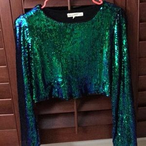 Sequin crop top